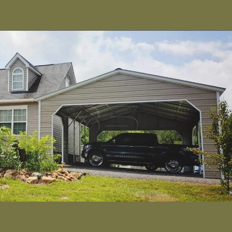 24' x 35' x 9' Deluxe Three Car / Truck / Boat Carport