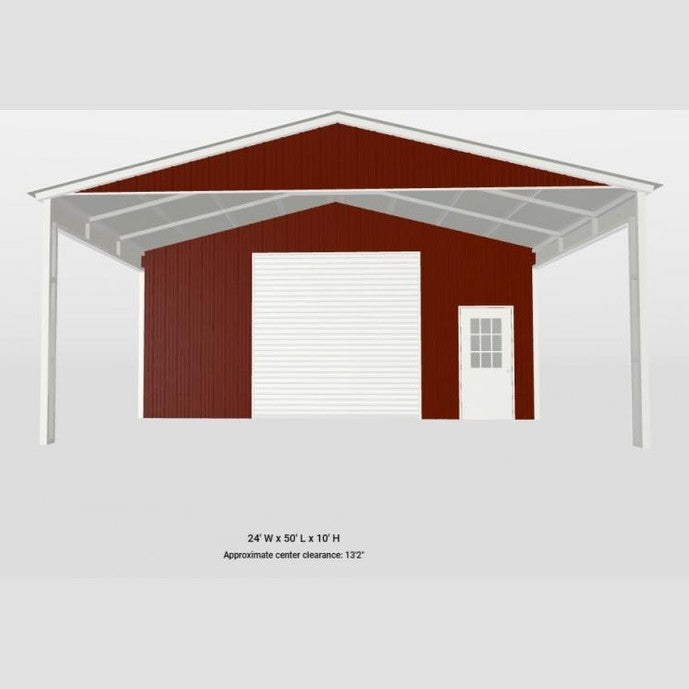 24' x 50' x 10' Combo Pavilion Garage Carport