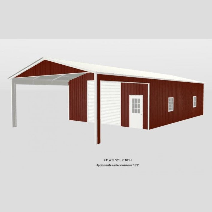 24' x 50' x 10' Combo Pavilion Garage Carport
