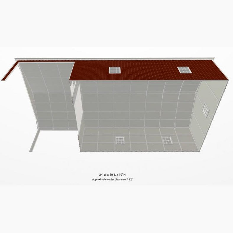 24' x 50' x 10' Combo Pavilion Garage Carport