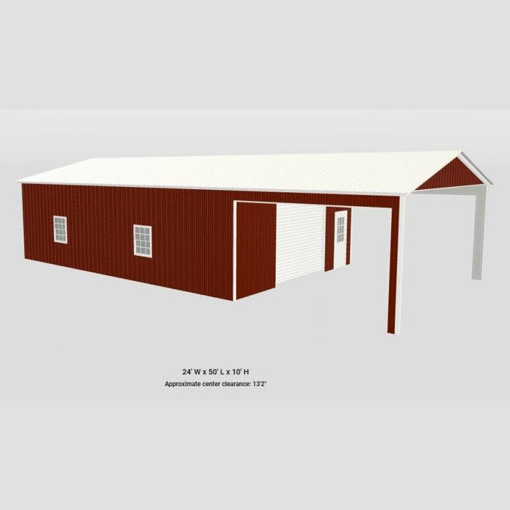 24' x 50' x 10' Combo Pavilion Garage Carport