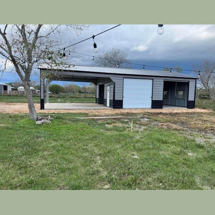 24' x 50' x 10' Two Car Combo Workshop Garage Carport
