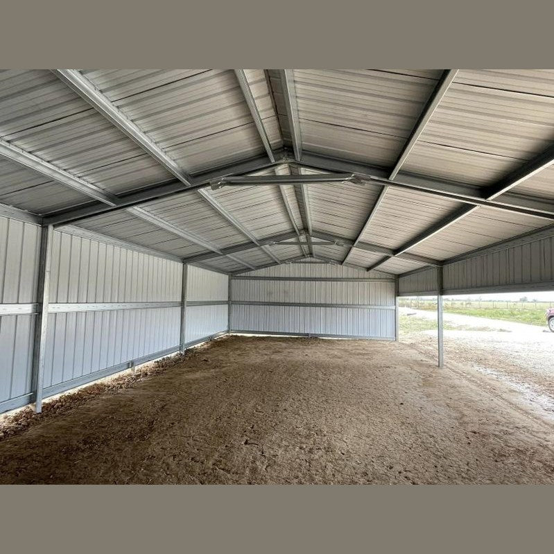 Ready Built Steel 24' x 50' x 9' TEXAS ONLY Steel Post-Frame Loafing Shed