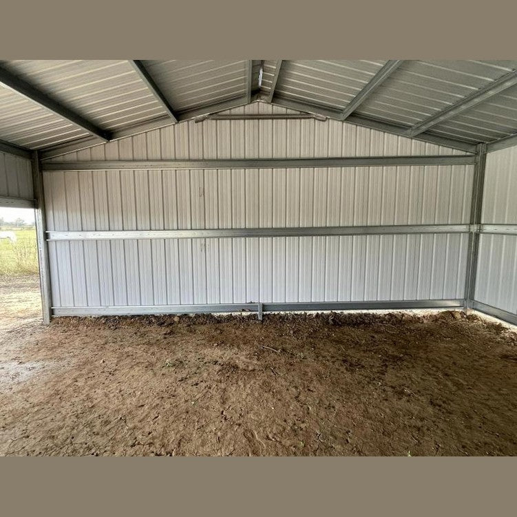 Ready Built Steel 24' x 50' x 9' TEXAS ONLY Steel Post-Frame Loafing Shed