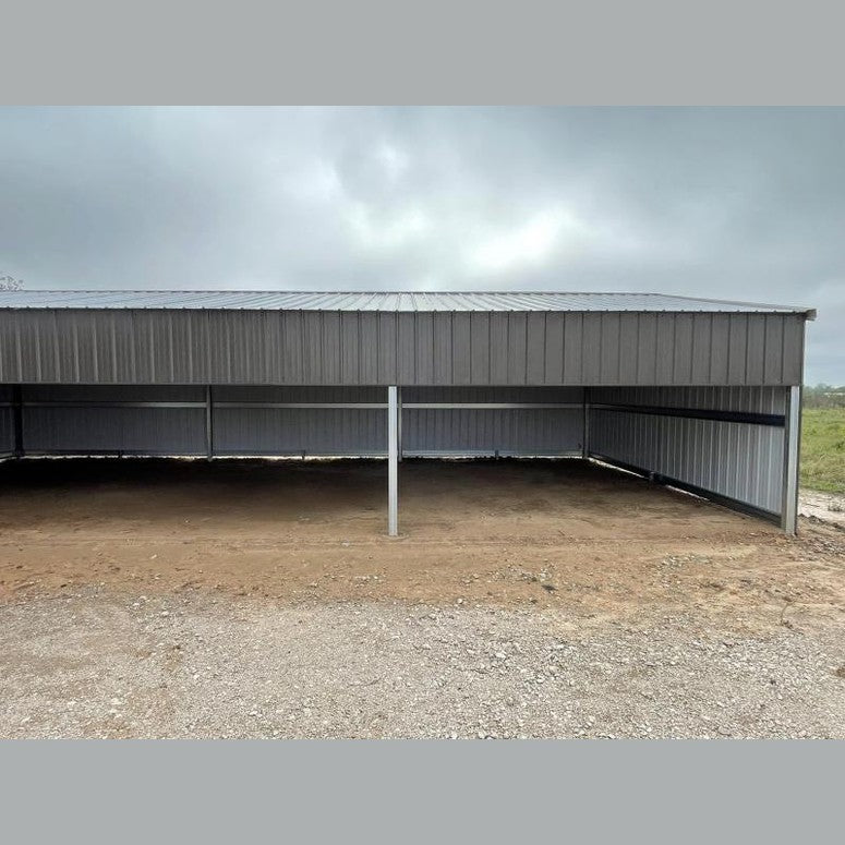 Ready Built Steel 24' x 50' x 9' TEXAS ONLY Steel Post-Frame Loafing Shed