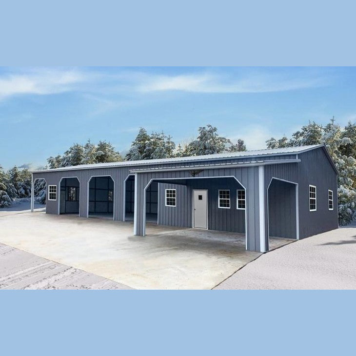 24' x 70' x 11' Luxury Garage Workshop with Lean to