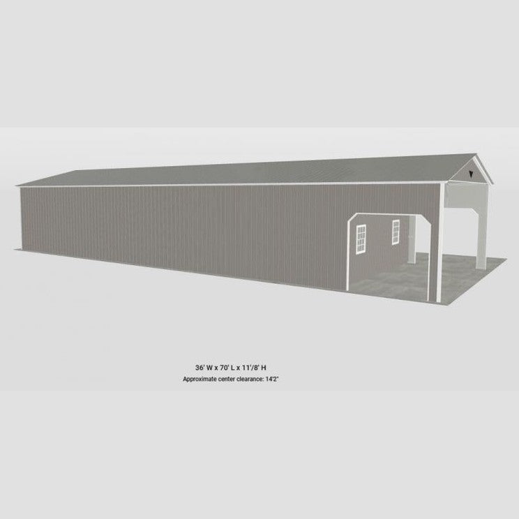 24' x 70' x 11' Luxury Garage Workshop with Lean to