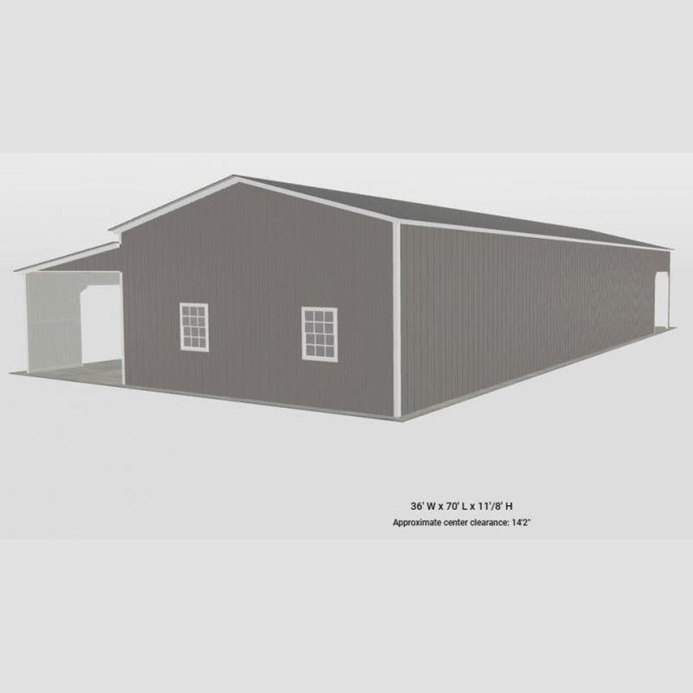 24' x 70' x 11' Luxury Garage Workshop with Lean to