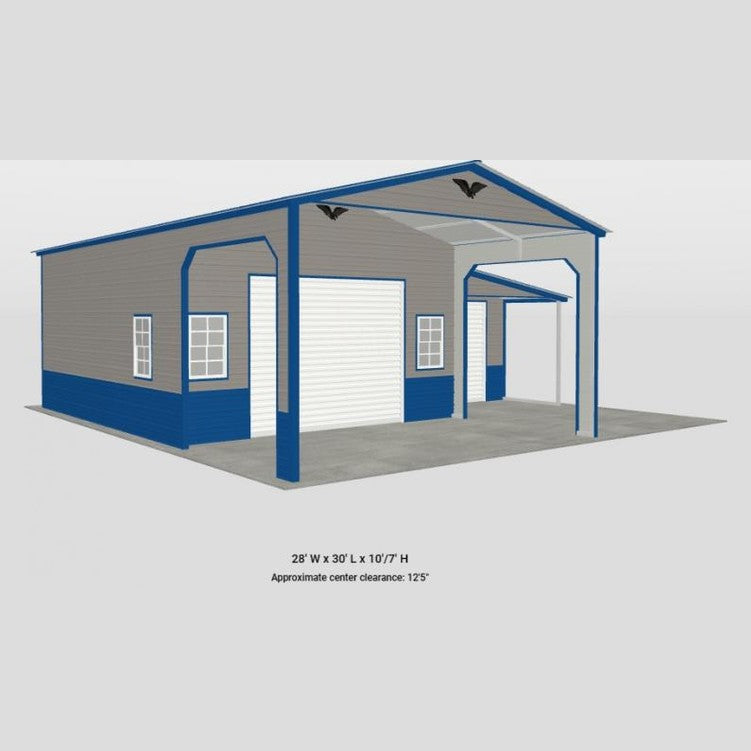 28' x 30' x 10'/7' Workshop Garage