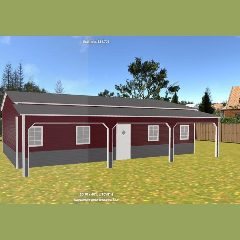 30' x 40' x 10' Tiny Home Barndominium Shell