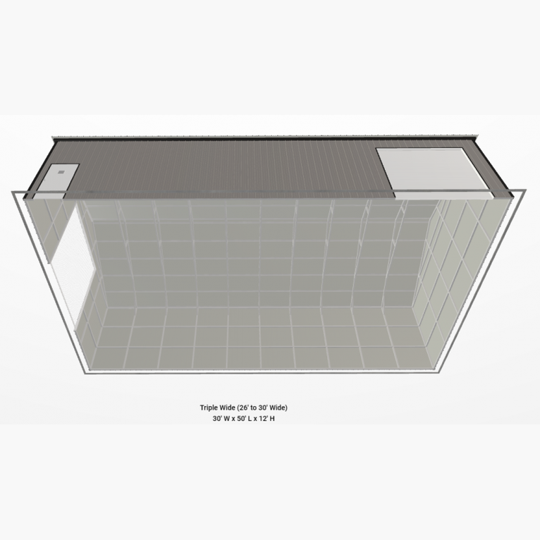 30 x 50 x 12 All-Vertical Metal Barn Garage Workshop