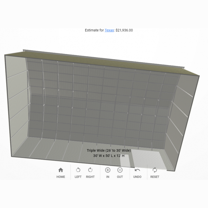 30' x 50' x 12' Standard Steel Building