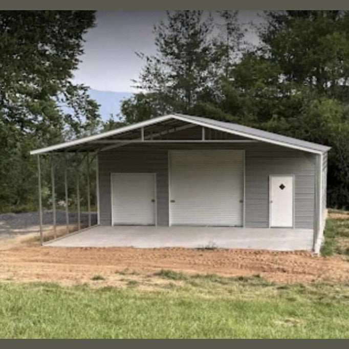 30' x 60' x 10' Carport Garage Combo