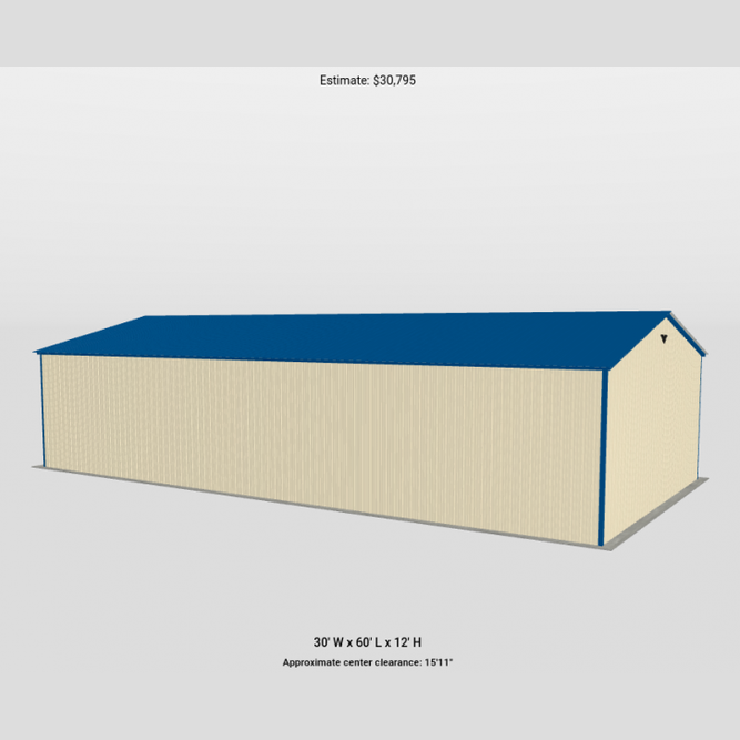 30' x 60' x 12' Five Car Garage