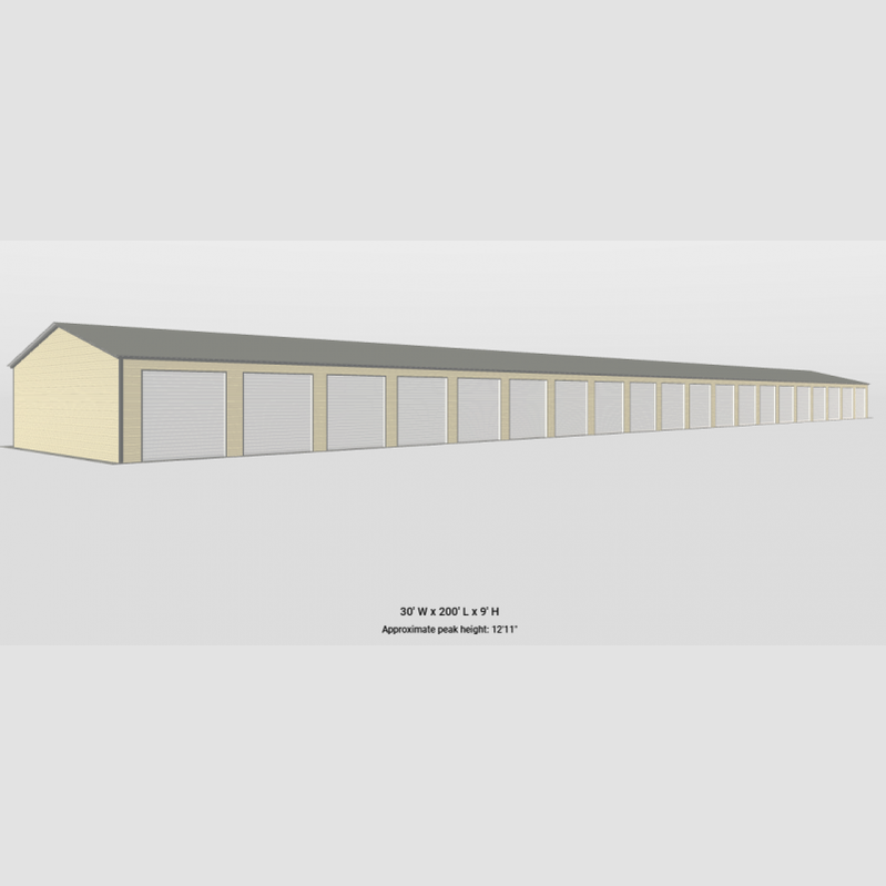 30' x 200' x 9' Forty-Unit 10x15 Self-Storage Complex