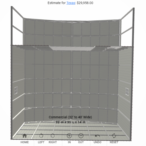 32 x 35 x 14 Agriculture Barn Metal Building