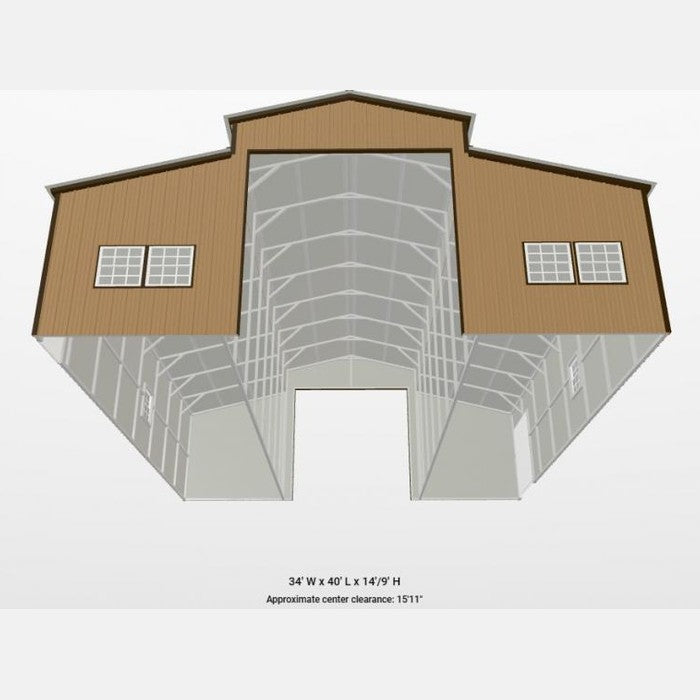 34' x 40' x 14' RV Garage Workshop Step Down Barn
