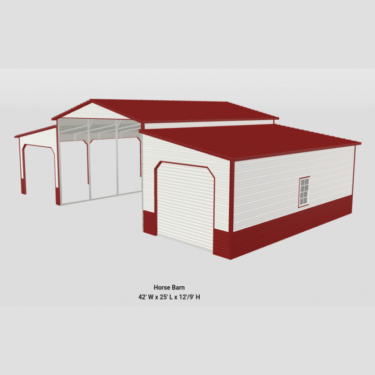 42 x 25 x 12'/9' Step Down Ag Barn