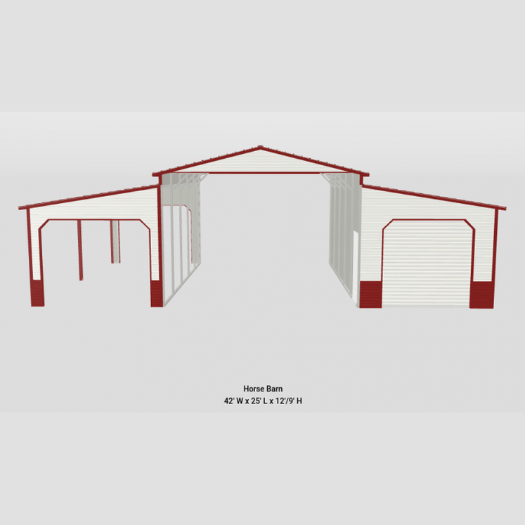 42 x 25 x 12'/9' Step Down Ag Barn