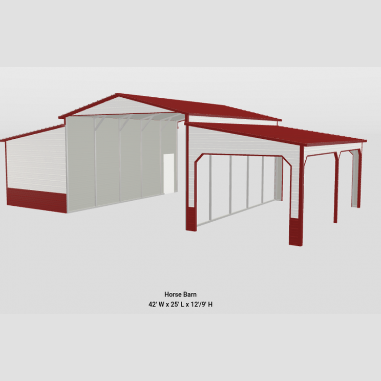 42 x 25 x 12'/9' Step Down Ag Barn