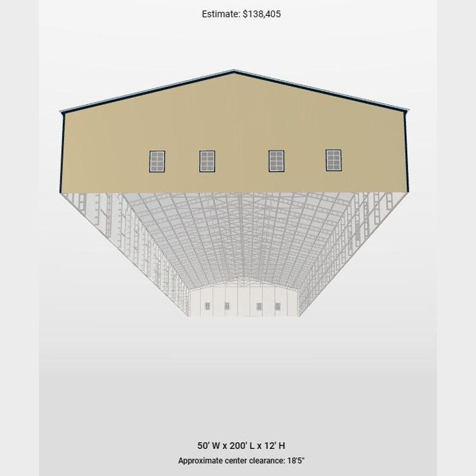 50' x 200' x 12' Commercial Metal Building