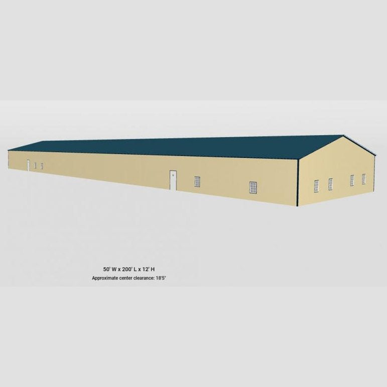 50' x 200' x 12' Commercial Metal Building