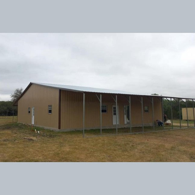 50' x 50' x 11' with dual 12' Lean Tos & Center Divider