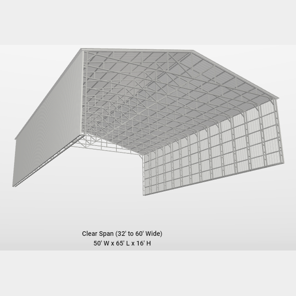 50 x 65 x 16 Commercial Carport / Truckport Cover
