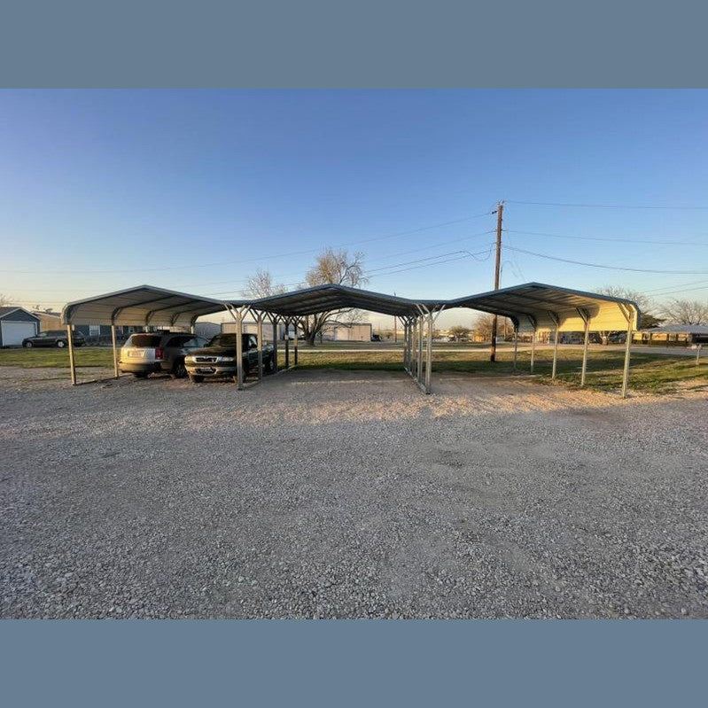 54' x 20' x 8 Triple Wide Regular Roof Carport