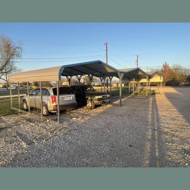 54' x 20' x 8 Triple Wide Regular Roof Carport