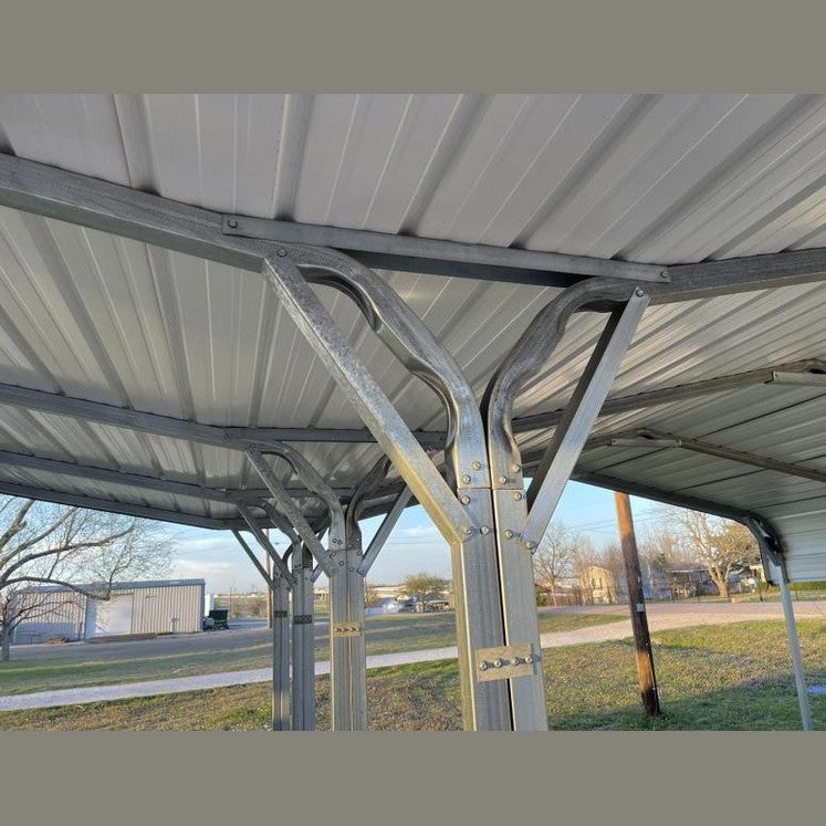 54' x 20' x 8 Triple Wide Regular Roof Carport