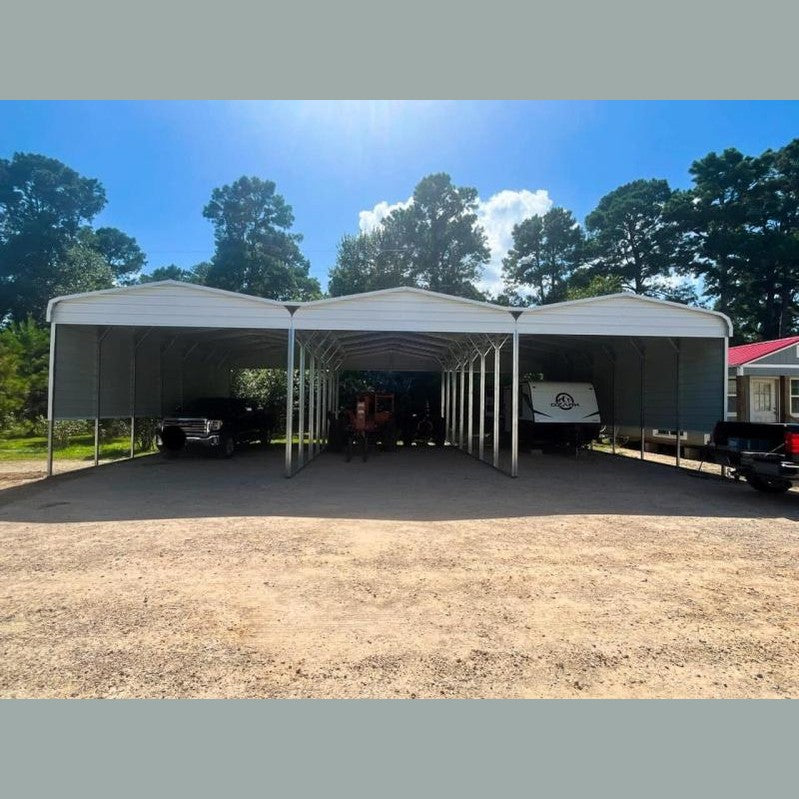 54' x 35' x 10' Regular Roof Style Triple Connected Carport Garage/Carport