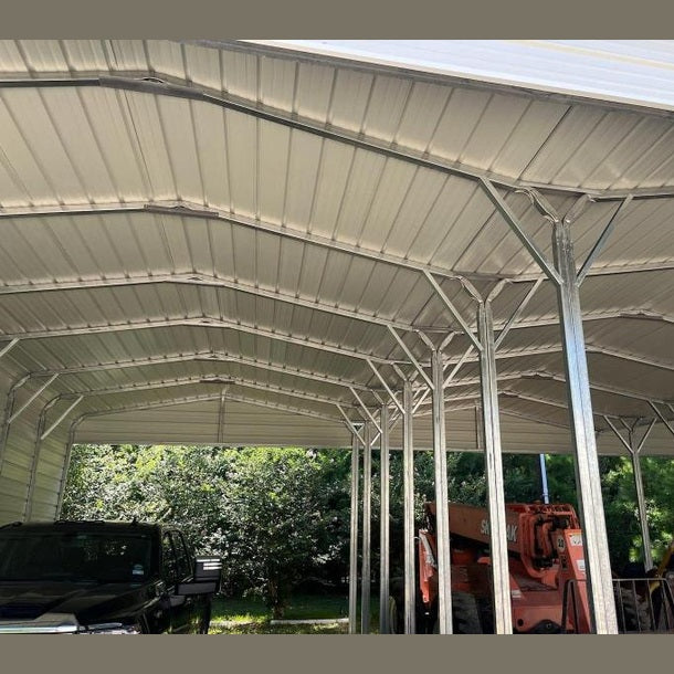 54' x 35' x 10' Regular Roof Style Triple Connected Carport Garage/Carport