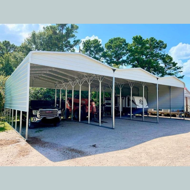 54' x 35' x 10' Regular Roof Style Triple Connected Carport Garage/Carport