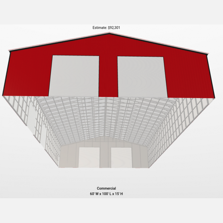 60'x100'x15' Commercial Metal Building