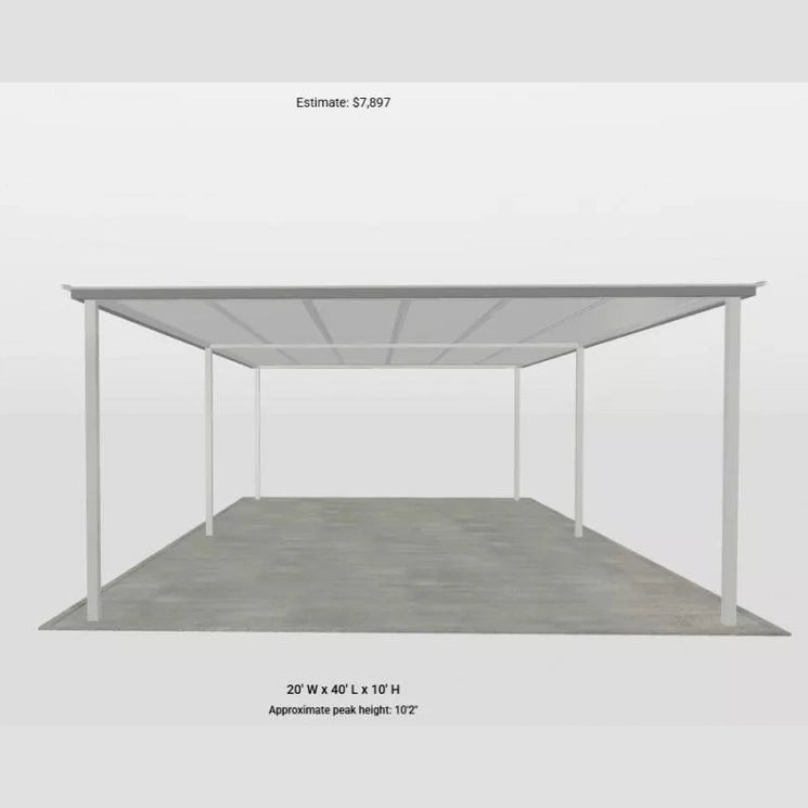 TEXAS ONLY - 20' x 40' x 10' Flat Truss Lean To Awning