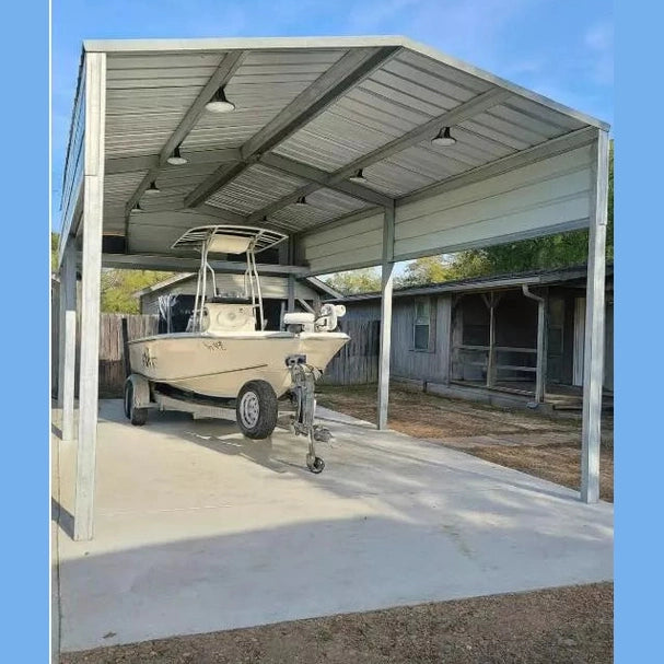 Ready Built Steel TEXAS ONLY - 14' x 30' x 10' Steel Post-Frame Boat RV Cover Carport