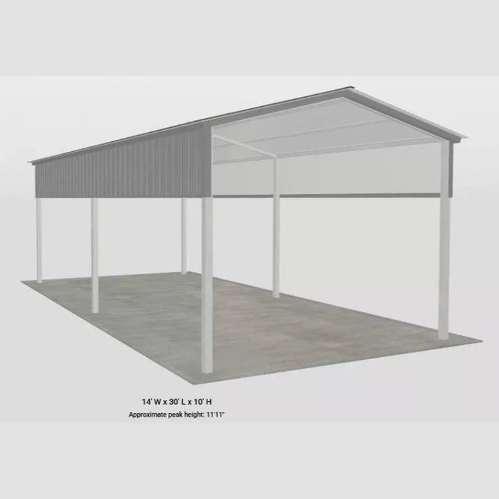 Ready Built Steel TEXAS ONLY - 14' x 30' x 10' Steel Post-Frame Boat RV Cover Carport