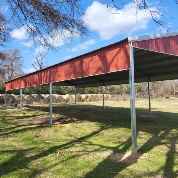 Ready Built Steel TEXAS ONLY - 30' x 60' x 12' Steel Post-Frame Ag Barn Hay / Animal Cover