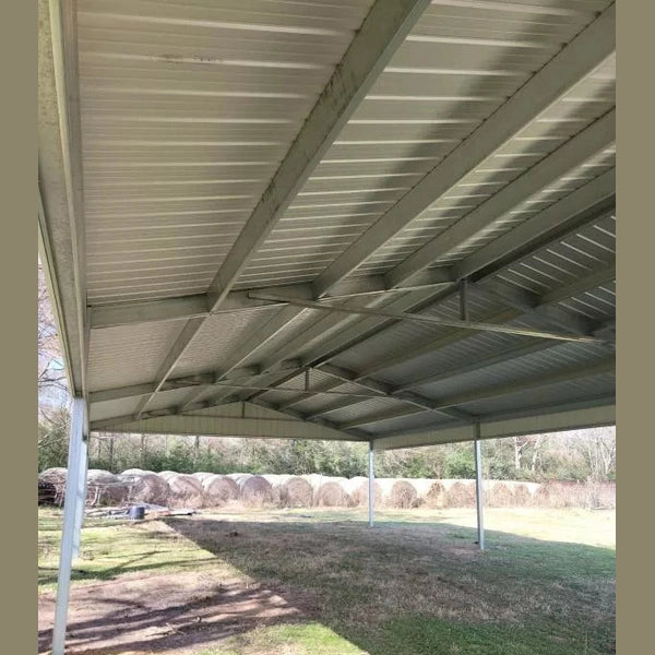 Ready Built Steel TEXAS ONLY - 30' x 60' x 12' Steel Post-Frame Ag Barn Hay / Animal Cover