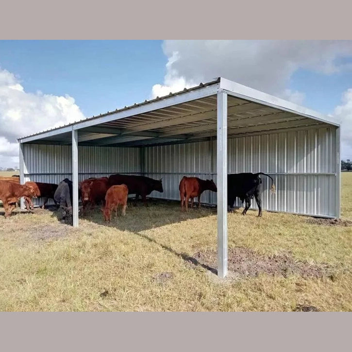 Ready Built Steel TEXAS ONLY - 20'x 40' x 9'/7' Steel Post-Frame Animal Shelter Loafing Shed