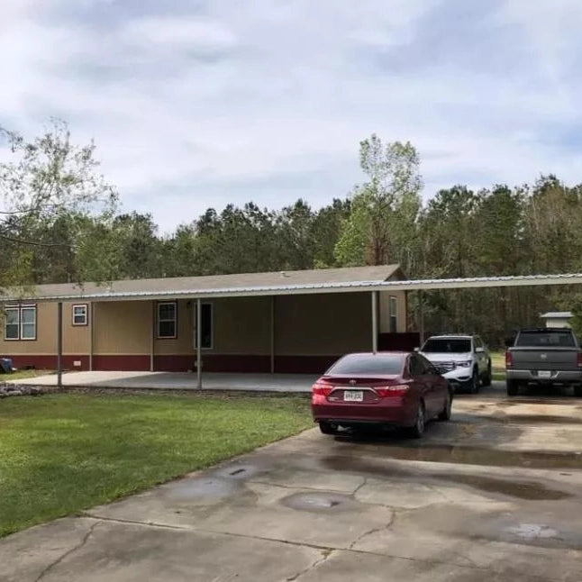 Ready Built Steel TEXAS ONLY - 15' x 70' x 10' Steel Post-Frame Porch Carport Combo