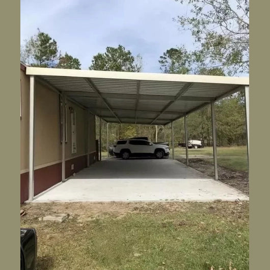 Ready Built Steel TEXAS ONLY - 15' x 70' x 10' Steel Post-Frame Porch Carport Combo