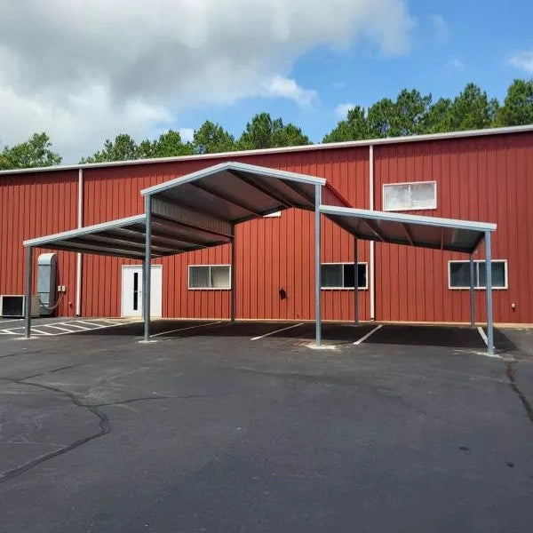Ready Built Steel TEXAS ONLY - 42' x 20' x 12/8' Steel Post-Frame Step Down, Dual Lean To Cover