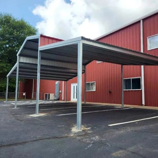 Ready Built Steel TEXAS ONLY - 42' x 20' x 12/8' Steel Post-Frame Step Down, Dual Lean To Cover