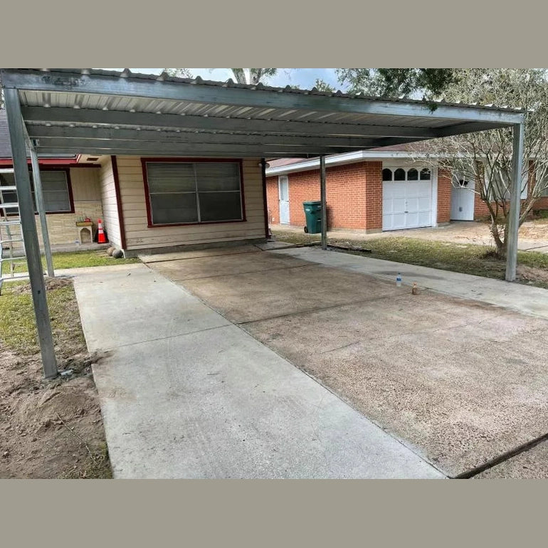TEXAS ONLY - 22' x 20' x 8' Steel Post-Frame, Flat Roof Truss Rear Patio Awning