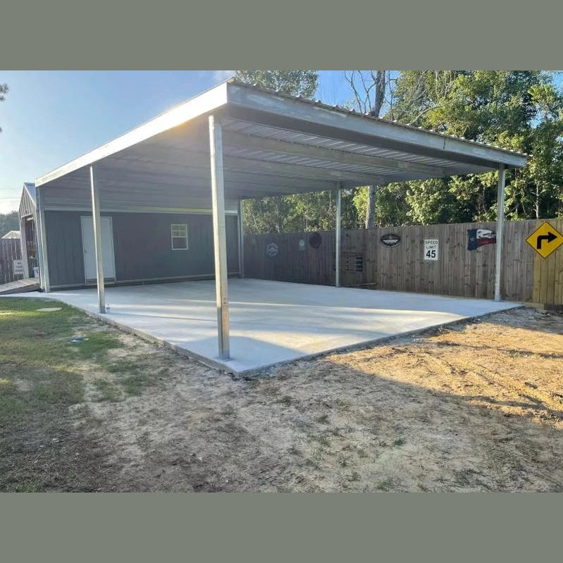 Ready Built Steel TEXAS ONLY: 16' x 30' x 8' Steel Post Frame Backyard Awning Cover