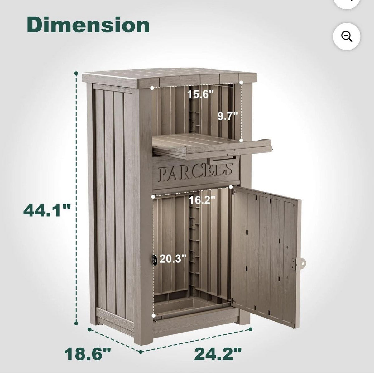 2026 Anti-Theft Parcel Box 18 x 24 x 44 inches