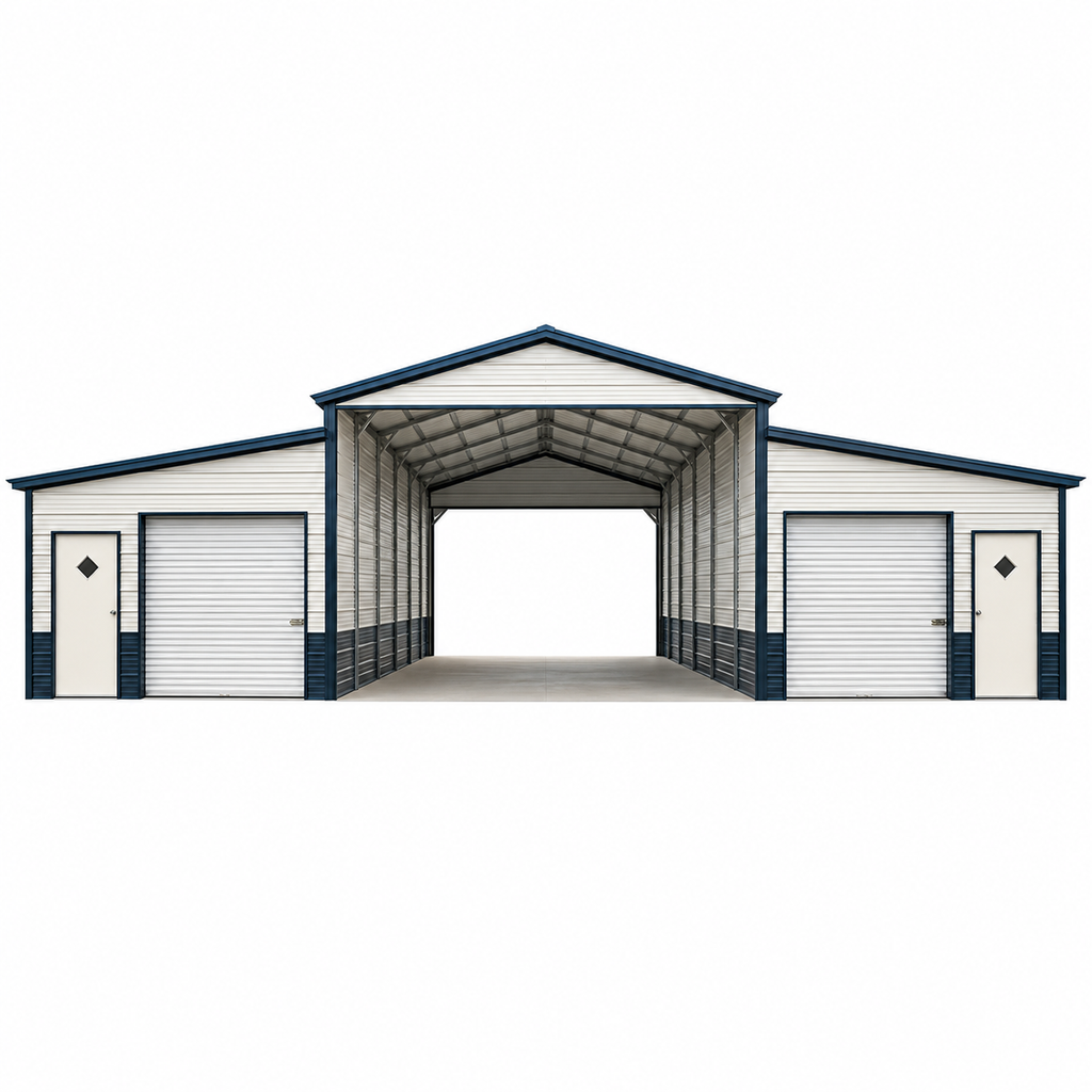 54' x 30' x 12'/9' Step Down RV Garage Barn Combo