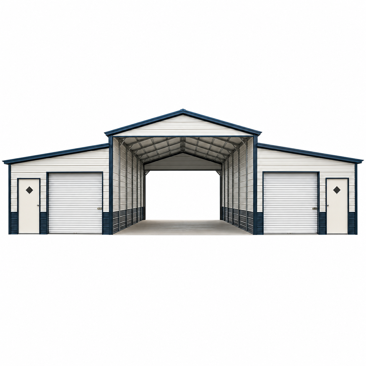 54' x 30' x 12'/9' Step Down RV Garage Barn Combo